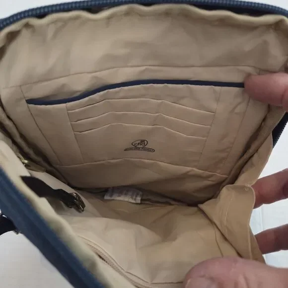 Travelon Anti-Theft RFID Passport Crossbody Bag Navy Blue Handbag Purse - Picture 7 of 13